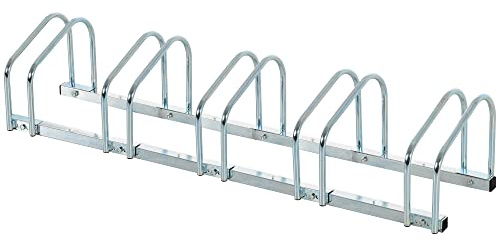 HOMCOM Bike Stand Parking Rack Floor or Wall Mount Bicycle Cycle Storage Locking Stand (5 Racks, Silver)