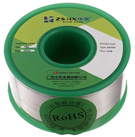 ZSHX Fil de soudure sans plomb Sn99% Ag0.3% Cu0.7% Colophane fil de soudure pour la soudure électrique (0.8mm 100g)