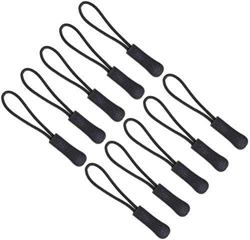 Tiradores de Cremallera con Cremallera de 50 Piezas Reemplazo de Etiqueta para Mochilas, Ropa Deportiva (Negro)