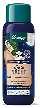Kneipp Aroma-Pflegeschaumbad Gute Nacht - Badezusatz mit ätherischen Ölen aus Zirbenholz & Amyris - Entspannung pur - 400ml