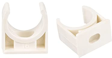 sourcing map 16mm Diamètre PPR U-Forme Tuyau Pinces Clips Raccords Tuyau Support pour Eau Fourniture Blanc 24 Pcs
