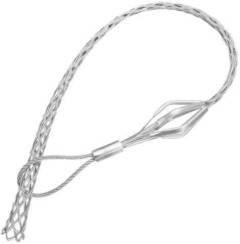 sourcing map Cable Pulling Grip for 25-35mm Cable 90cm Wire Mesh Puller Socks Grip Single Head Galvanizing Steel Wire Grips Net Cover Smooth,1 Pcs(Silver)