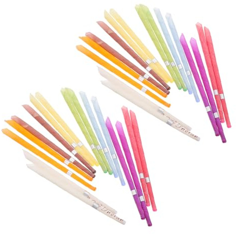 Ipetboom 32pezzi Candele per Orecchie Forma di Tromba Profumati per Rimozione del Cerume Adatte per Uso Casalingo e Personale Colore Casuale