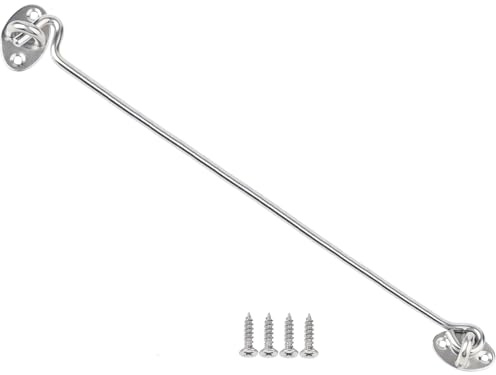 Litensh gancho de acero inoxidable, gancho de cabina y pasador con ojal, pestillo de armario, cerrojo para puerta de granero, gancho para puerta y pasador con ojal, gancho y pestillo para puerta (14