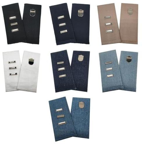 TIMJJG Extenseur De Taille 7 Pièces, Accessoire De Pantalon Élastique Pratique, Outil De Réglage Élastique De La Taille, Adapté Aux Jeans, Pantalons Décontractés, Pantalons, Etc.