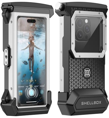 Underwater Phone Case for Snorkeling - Waterproof Touchscreen Diving Housing, Universal Underwater Phone Case for iPhone 16/15/14/13 Pro Max Samsung Galaxy S26/S25/S24 Ultra Up to 6.9'' (Black)
