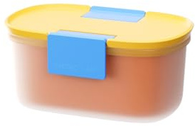CHAKO LAB Fruit Storage Containerswith Removable Colander, Built-in fruit fork, Food Storage Containers with Lids 21oz(orange)