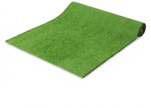 Outsunny Césped Artificial 1m x 4m, Alfombra Césped Artificial con Altura de Hierba 10 mm, Drenaje Automático, para Jardín, Terraza, Patio, Balcón, Interior y Exterior, Verde