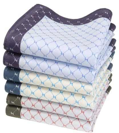 merrysquare - Bedruckte Taschentücher für Männer - Großformat 40cm x 40cm - 6 Stück - 100% Baumwolle (Guarulhos)
