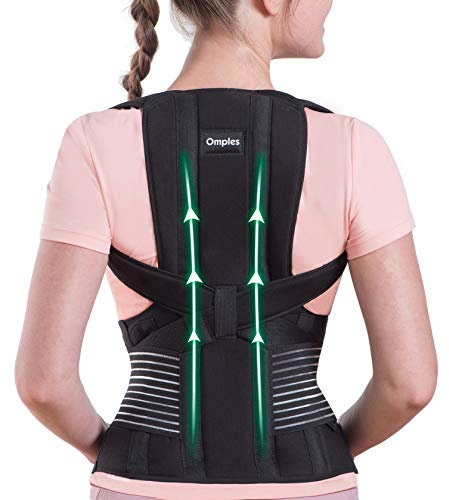 Omples Posture Corrector for Women and Men Thoracic Back Brace Straightener Shoulder Upright Support Trainer for Body Correction and Neck Pain Relief, Large (waist 39-42 inch)