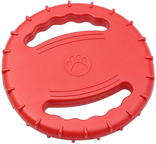 Gshy Frisbee-Spielzeug für Hund Flugscheibe TPR Großer schwimmender interaktiver Frisbee-Hund Haustier-Trainingsspielzeug (Rot)