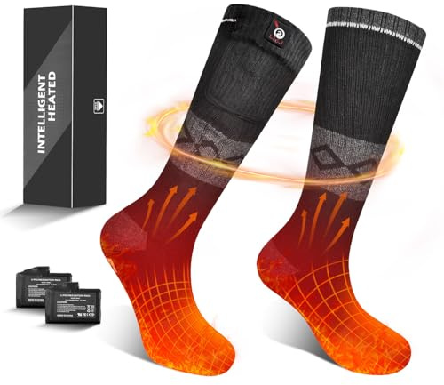 Calcetines Térmicos para Hombre Mujer Batería Recargable Calcetines Eléctricos en Invierno Frío Calcetines Térmicos para Caza Camping Esquí Senderismo Pesca Montar Motociclismo