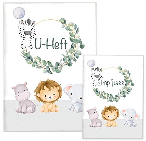 cozy racoon U-Heft- und Impfpasshülle ohne Personalisierung| 3- teiliges Set |Hochwertige Hülle für Untersuchungsheft und Impfpass Deines Kindes | Süße Tiere