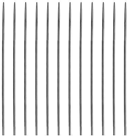 Be In Your Mind Lot de 12 limes rondes pour tronçonneuse en acier - Accessoires pour tronçonneuse à pas de chaîne 3/8-4,0 mm x 200 mm - Argent