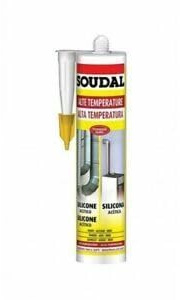 Soudal Silicone acétique haute température 310 ml rouge