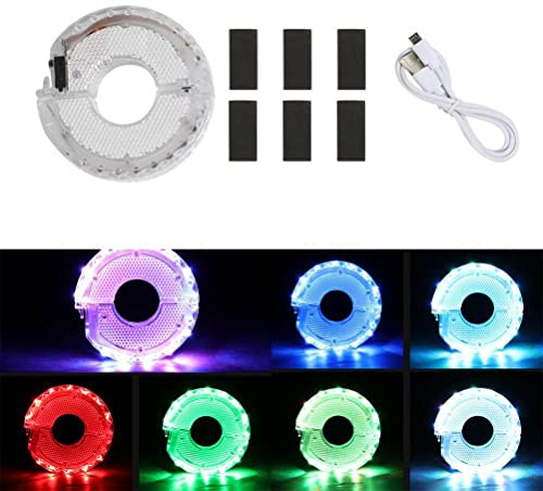 Hjulnavsljus Uppladdningsbara LED-cykelhjulsljus för Cykelhjul & Däckekrar, 7 Färger 15 Lägen LED-cykelljus Färgglada Ekerljus för Säkerhet och Dekoration (Vibration)