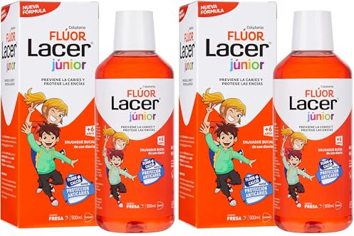 FLÚOR enjuage bucal diario fresa 0,05% 500 ml (Paquete de 2)