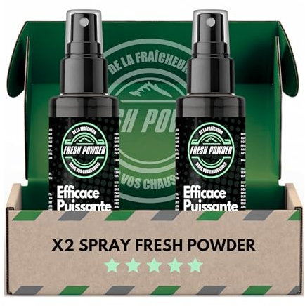 DÉSODORISANT CHAUSSURES - Citron - déodorant basket élimine les odeurs - Neutralise l'Humidité - Poudre Naturelle - Longue durée d'action - Fabriqué en France par Fresh Powder 120 g (Lot de 2)