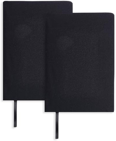 GLOBLELAND 2 Pcs Black Stretchable Cloth Book Covers with Ribbon 6x9 Washable Book Protective Cover Up to 8.5x9.5 Adjustable Sleeve Paperback Protector for Notebook Bible Planner Hardcover