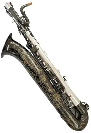 Professionell Saxofon Professionell Altsaxofon I Matt Silver Svart Nickel Klocka Utsökt Blomstersnideri