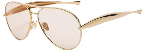 FrostyFlair Damen Sonnenbrille, Gafas de sol de piloto oversize estilo retro de los años 70, Estilo 2025, Tonos metálicos, Dorados, Patillas aerodinámicas