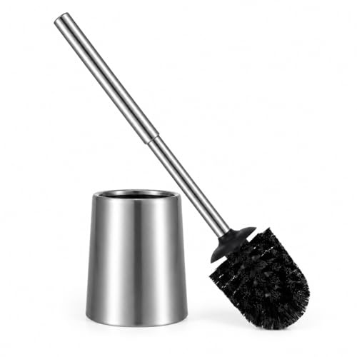 SOPRANNOMIN SUS304 Escobillas de Inodoro Cepillo de Baño Escobilla Portaescobillas WC Limpiador de Inodoro Cepillo de Limpieza y Soporte de Baño de Acero Inoxidable Crome