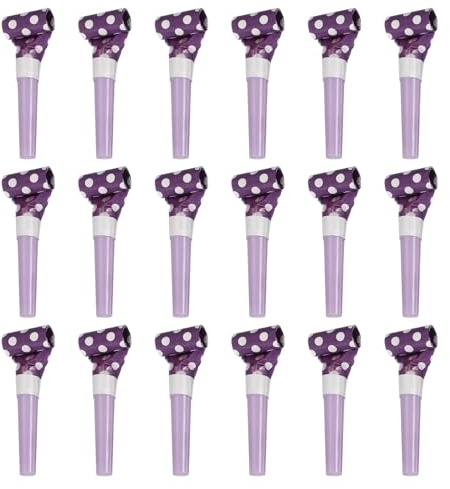 sourcing map 18 Pcs Colorful Noise Makers Plastic Party Blowers Party Favors for Birthday Parties Holiday Christmas New Years Gift Favors, Purple