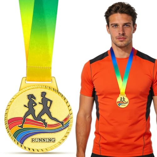 Médaille Sportive en Métal, Lot de Récompenses avec Ruban pour Enfants et Adultes - Trophée pour Compétition de Football, Basketball, Course à Pied et Anniversaire Scolaire, Design Élégant et Durable