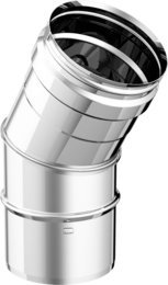 '' Artículo Fumisteria línea Madera y pellet: curva a 30 ° Acero Inoxidable, grosor 0,5 mm, diámetro 80 mm