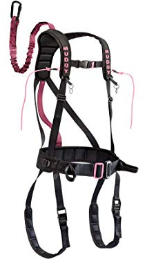 Muddy Women's Hunting Tree Stand Safety Systems Lightweight Padded Nylon Quick-Release Safeguard Harness, Small/Medium
