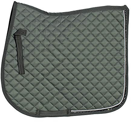 Rhinegold Suédine Cheval carré Tapis de selle Magnifique double Corde de reliure, noir