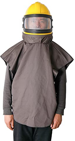 LuckyHigh Sandblast Helmet Sandblasting Hood AIR Supplied Safety Protective Tool with Cloak