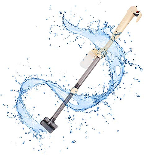 Pulitore Elettrico per Acquari, Aspirapolvere a Sifone per Ghiaia con 2 Dispositivi di Scambio d'Acqua, per Cambio Acqua e Pulizia Filtro