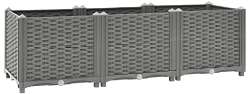 vidaXL Arriate Polipropileno 120x40x38 cm, Jardinera, macetero, bancal Elevado, Maceta, arriate Elevado, Soporte para macetas, Soporte para Plantas
