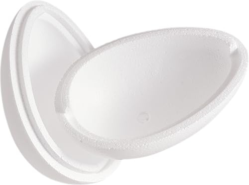VBS Styropor-Ei 16x11cm weiß teilbar Osterei Deko-Ei zum Basteln Styroporeier