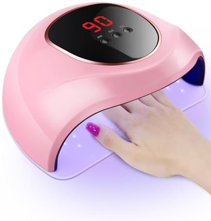 Nageltrockner Lampe,24W UV LED Lamp für Nägel Professionelle Schnell Nageltrockner mit 30/60/99s Timer,Auto Sensor,LCD Anzeige,Abnehmbarer Bodenplatte für Fingernails and Toenails und alle Gel