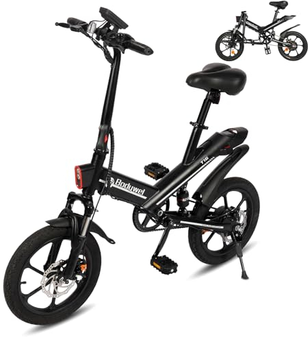 Bodywel T16PRO Mini E Bike 14 Zoll faltbar Elektrofahrrad 250W 36V/7.8Ah Akku mit APP Funk für Herren Damen,Reichweite Max 45 km (Schwarz)