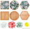 WEBEEDY 3 Styles DIY Mosaic Craft Kit Flower Mosaic Bamboo Coasters Mosaic Kits for Adults Beginner, Green Glass Mosaic Tiles Pieces with Blank Base Tray for Handmade Art Home Decor
