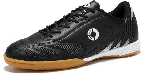 LEOCI Men's Indoor Soccer Cleats Trainer Rubber Futsal Shoes for Athletic Flat Outsole Training Sneaker