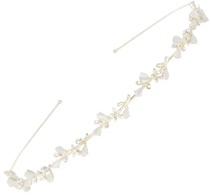 Fascia per Capelli da Matrimonio con Strass e Cristalli - Tiara Fiore con Perle per Sposa - Cerchietti per Capelli