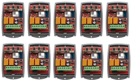Apricancello scorrevole automatico, Smart Switch Universale RF Cancello del garage Apriporta Controller 433 mhz 7-250 V Ricevitore esterno a 2 canali per cancelli scorrevoli pesanti(10PCS AC DC 7-32V)