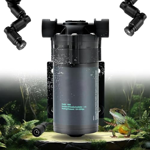 Aisny Humidificador de Terrario, Humidificador para Reptiles Anfibios con 6 Accesorios de Pulverización Terrario Humidificador Nebulizador Terrario para Plantas Paludario Criadero