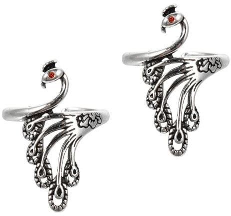 MUELODSIC Anillos de Lana para Tejer 2 Piezas Gancho Metálico Abierto para Devanador de Hilo Accesorio de Costura DIY para Facilitar Tejido Agujas o Ganchillo Color Plateado