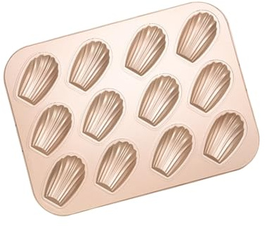 Shurhome Food Grade Nonstick Shell Shape Madeleine Cake Mold 6/12 Cavity Oven Safe Carbon Steel Baking Tool Dessert Tray Pan Shell Shape Madeleine Pan