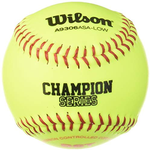 Wilson Sporting Goods A9306 ASA Series Softball, 11 (confezione da 12), giallo ottico (WTA9306BASA-LOW)