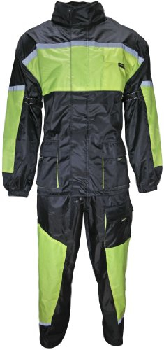 HEYBERRY Motorrad Regenkombi Regenhose Regenjacke schwarz neon grün Gr. 3XL