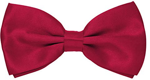 MASADA Herren Fliege Beerenrot glänzend und stufenlos verstellbar, handgefertigt mit Hakenverschluss - 12 x 6 cm 100% Polyester