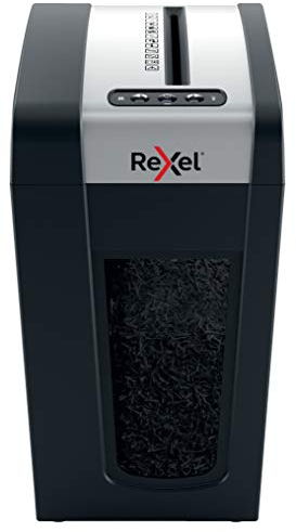 Rexel Aktenvernichter Secure MC6-SL Slimline Whisper-Shred™, Mikroschnitt, 7-6 Blatt A4 (70-80 g/m²) Kapazität, Sicherheitsstufe P5, 18L Abfallbehälter, sehr leise & kompakt, für zu Hause, 2020133EU