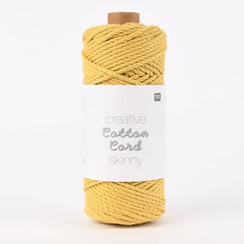 Rico Design Creative Cotton Cord Skinny - Cordel (55 m), color amarillo