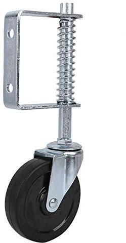 Rueda de puerta de goma de 4 Rueda giratoria con resorte práctico Rueda de puerta de servicio pesado Rueda de puerta con resorte de capacidad de carga de 220 libras